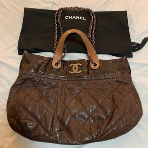 Sold on M CHANEL in the mix large brown tote